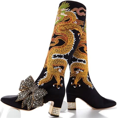 Gucci Candy Dragon Patterned Boots 